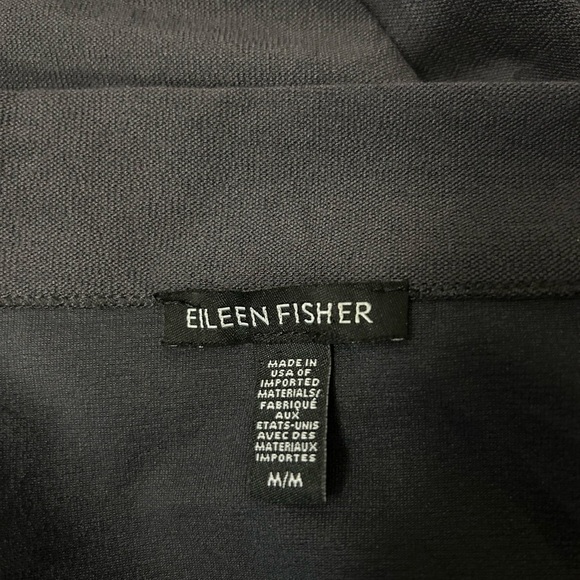 Eileen Fisher Charcoal Quarter Sleeve Long Sleeve Dress Medium Neck Shift - Picture 4 of 6